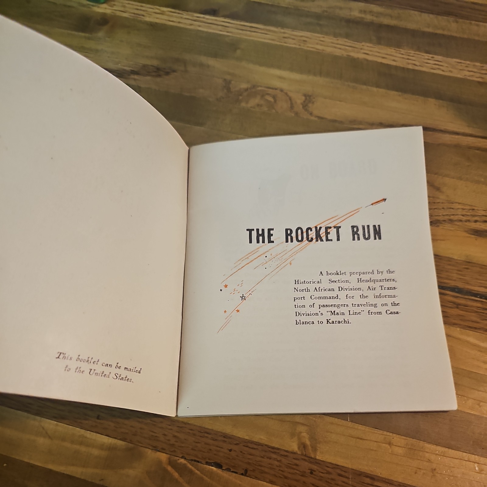 Rocket Run logbook 1942-1948 Air Transport Command No. Africa Division Excellent