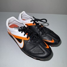Scarpe calcio Nike Ctr360 taglia 8 uk rare modello 2011 nere bianche arancioni usate