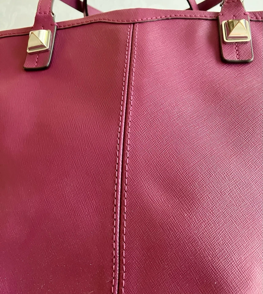 Rebecca Minkoff 大号紫色手提包,带面料衬里银色五金件   — 第 4/4 张图片