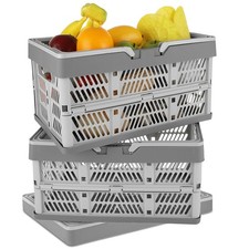LDHHYH 3 Pack Plastic Milk Crates for Storage, 20L Stackable Storage Bins for...