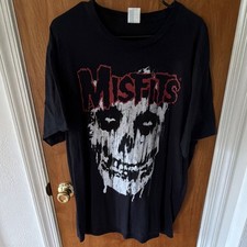 Misfits Skull Logo Graphic Black T-Shirt XL Rock Pop Band Music Tee