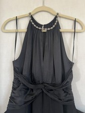 Teri Jon Rickie Freeman Formal Dress Grecian Gown 10 100 Silk Crepe Black Flows