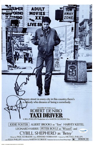 Martin Scorsese & Jodie Foster "Taxi Driver" AUTOGRAPHS Signed 11x17 Photo ACOA