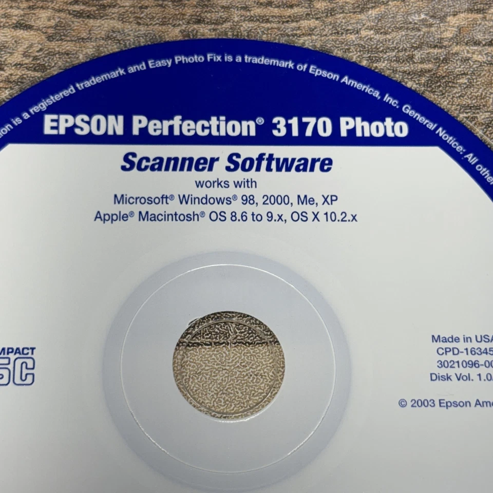 Epson Perfection 3170 Photo Scanner Software CD Windows Mac OS XP 2000 98 Tested - Image 2 of 4