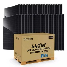 36 Solar Panels 440W Full Black Dual Glass , Trade Pallet, Dual Glass - Elite