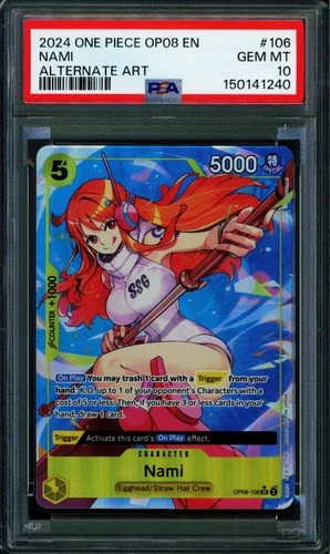 Nami - OP08-106 - PSA 10 - Alternate Art - English - One Piece - 150-17