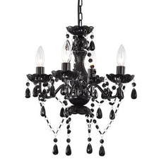 Black Chandelier Small Crystal Chandelier Lighting Mini Acrylic Chandeliers 4...