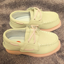 Sperry Top-Sider Unisex Kids Boat Shoes US 6 Beige/Pink Lace-Up and velcr0
