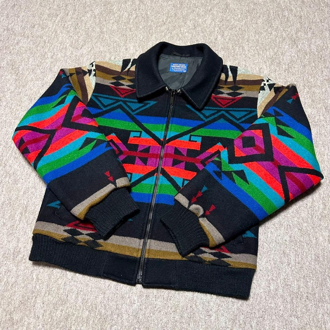 Pendleton Wool Jacket Native Pattern Black Made i… - image 3