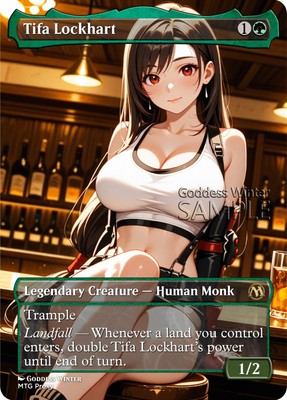 MTG FF - Tifa Lockhart - Fanart Borderless Style - EDH / Playtest