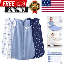 Baby Sleep Sack 0-6 Baby Wearable Blanket 100 Organic Cotton 2-Way Zipper T...
