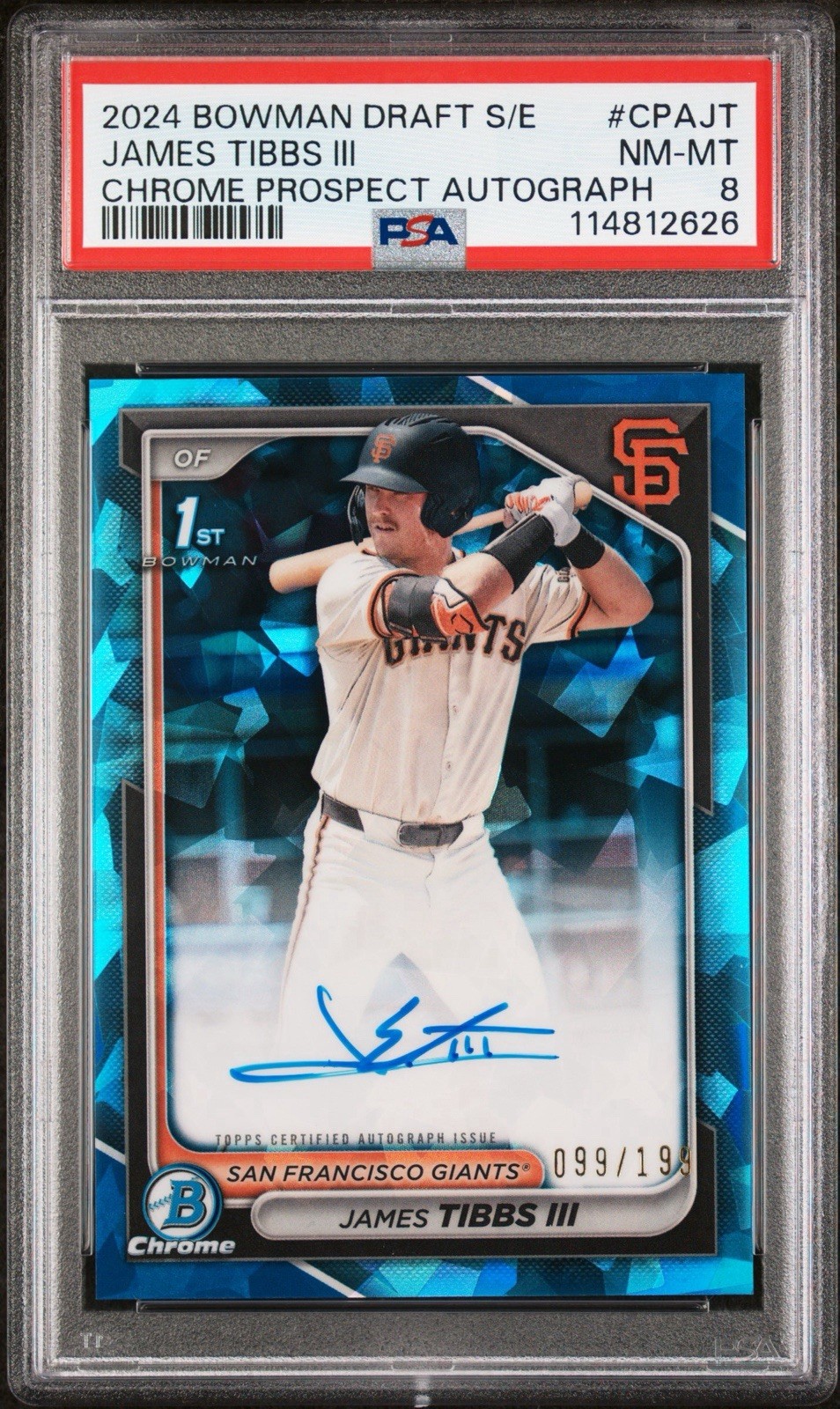 2024 Bowman Draft Sapphire James Tibbs lll /199 Prospect Auto #CPAJT Dodgers