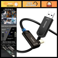 33FT USB A to USB C Right Angle Fiber Optic Cable, 10Gbps USB 3.2 Gen2, Ultra Sl