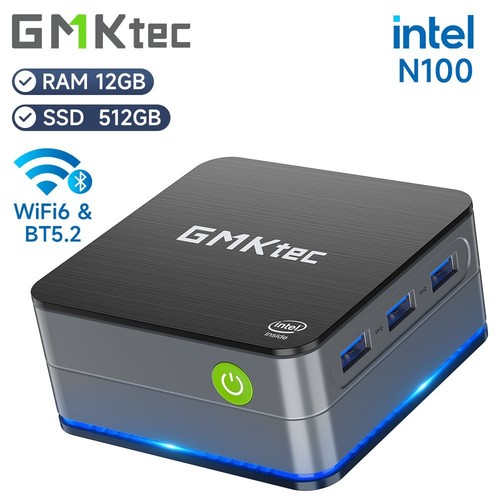 GMKtec G2 Mini PC Intel N100 12GB RAM 512GB SSD WIFI 6 Windows 11 Pro 2*1G LAN