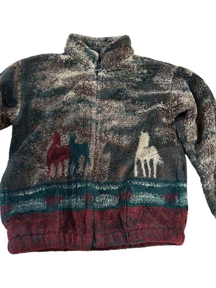 Chaqueta Outback Trading Company para niños jóvenes mediana Western Horse ecuestre polar Foto 2 de 4