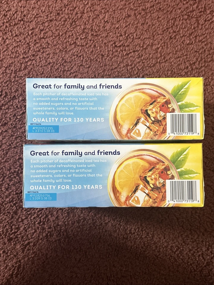 Lote de 2 bolsas de té descafeinadas de té negro helado tamaño familiar Lipton 48 quilates Foto 3 de 3