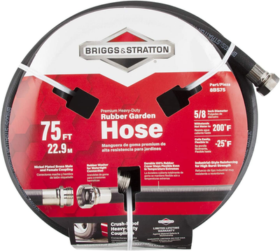 #ad Briggs and Stratton 8BS75 75 Foot Premium Heavy Duty Rubber Garden Hose Brass $113.72