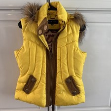 Women's M Yellow Puffer Vest By Black Rivet