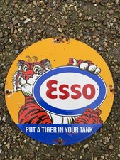 Esso “put A Tiger In Ur Tank” Vintage Enamel Sign