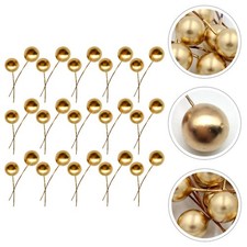 200pcs Christmas Golden Berry Picks Artificial Holly Berries for Wreath