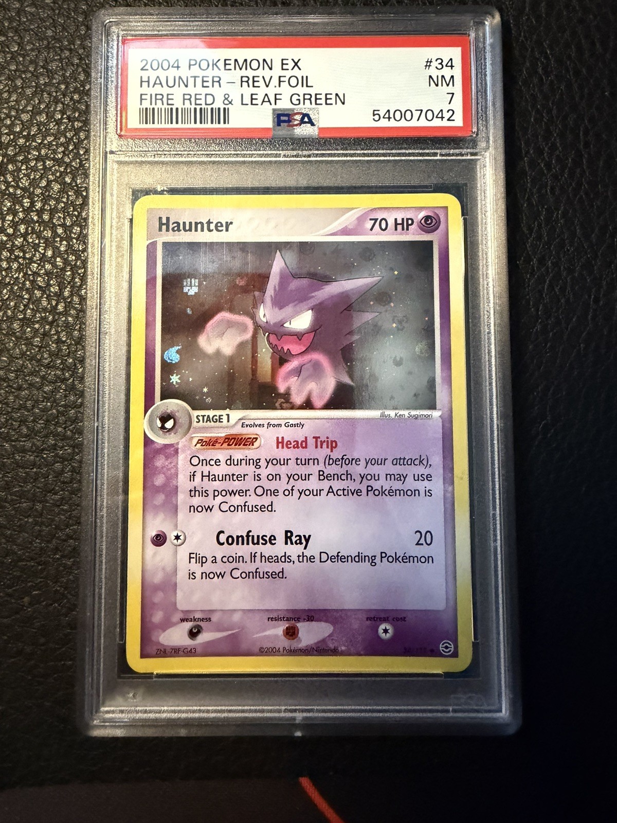2004 Pokémon EX FireRed & LeafGreen 34 Haunter Reverse PSA 7 Near Mint *POP 33*