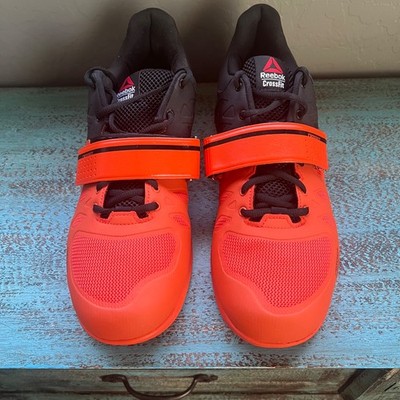 Reebok Crossfit Lifter Plus Lifting Shoes Men  Size 12 Medium Black/Orange.  