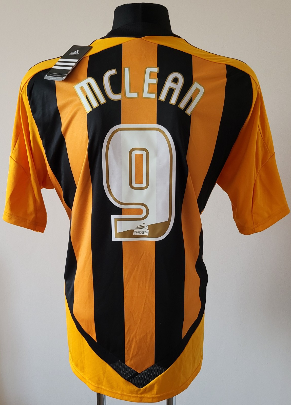 Hull City 2011 - 2012 Home football Adidas shirt #9 MCLEAN size XL