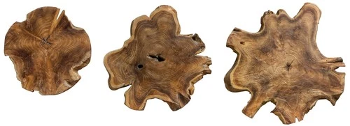 Kalani Panels Natural Teak Wood 3-Piece Wall Art Set - Picture 2 of 4