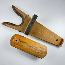 Wood Empire Shoe Brush & Boot Jack Remover Puller Vintage Wooden