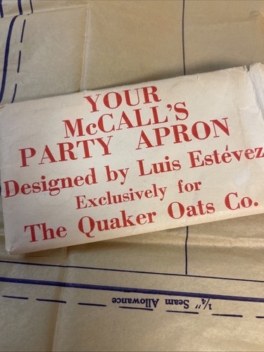 Vintage McCall's Party Apron Pattern by LUIS ESTEVEZ Quaker Oats