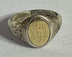 Vintage DeSter Silver/Solid 14K Gold Inlay Signet Ring! Nice piece !