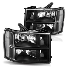 Headlight Assembly Compatible with 2007 2008 2009 2010 2011 Black Housing Clear