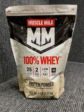 Muscle Milk 100% Whey Protein Powder Vanilla 5lbs 66 svgs 25g Protein EXP 4/26 10.00 per gallon
