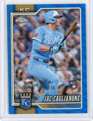 2026 Topps Chrome Jac Caglianone Blue Wave Refractor RC 053/150 #131 ROYALS
