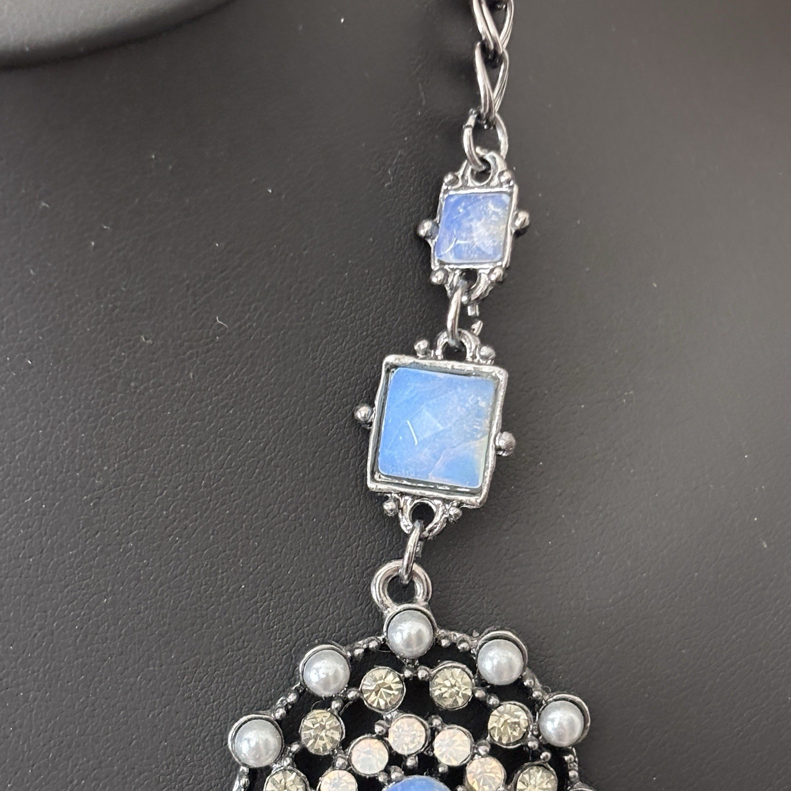 Chico's Beaded Rhinestone Chain Statement Necklac… - image 6