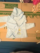 Vtg Hooded Toddler Bath Robe, Blue, Measurements In Pics, No Size