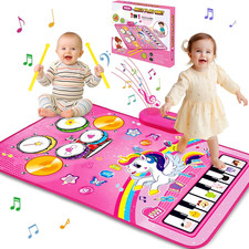 Baby Musical Mat with Piano, Drum  Unicorn Design - Toddler Music Toy 1-3 Years