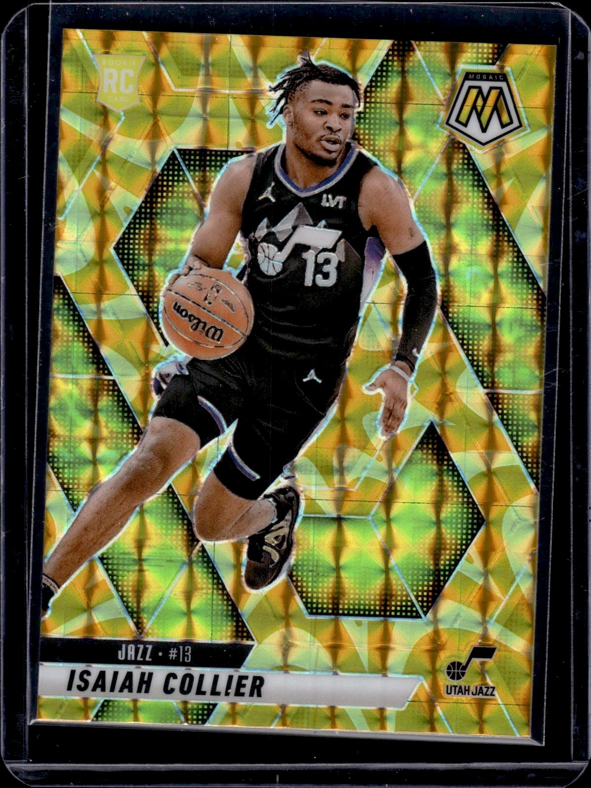 Isaiah Collier Rookie 2024-25 Mosaic Yellow Reactive RC #222 - Utah Jazz