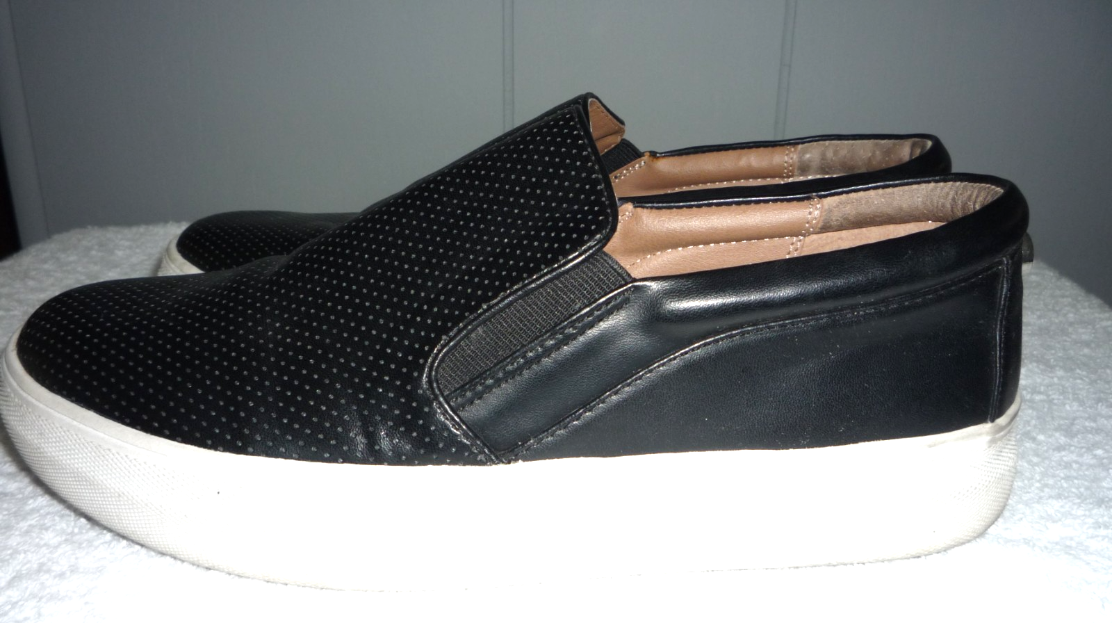 SAOLA Sneakers Steve Madden Giovana comode slip on pelle nera suola bianca misura 8 5