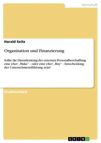 Harald Seitz | Organisation Und Finanzierung | Taschenbuch | Deutsch (2012)-image