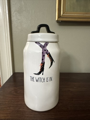 #ad #ad RAE DUNN Halloween quot;THE WITCH IS INquot; Cookie Jar Canister $14.99