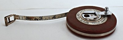 Vintage White Clad 50ft Steel Tape Measure By The Lufkin Rule Co. HW 223