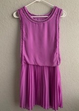 GUESS Marciano sleeveless Dress With Studded Border pleated Skirt Size 4