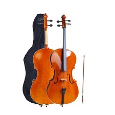 New 4/4 School Student Cello Bag Bow Bridge Rosin Natural color