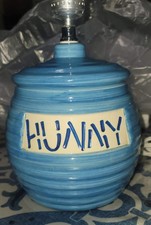 Disney Winnie the Pooh Hunny Pot Table Lamp Blue Stripe Kids Nursery Lamp