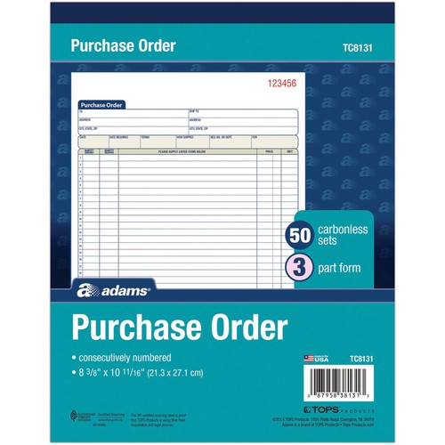 Adams Carbonless Purchase Order Book, 3-Part - Picture 4 of 5