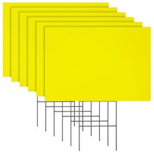 Okuna Outpost Corrugated Plastic Yard Signs - Neon 12 Piece Set, Yellow