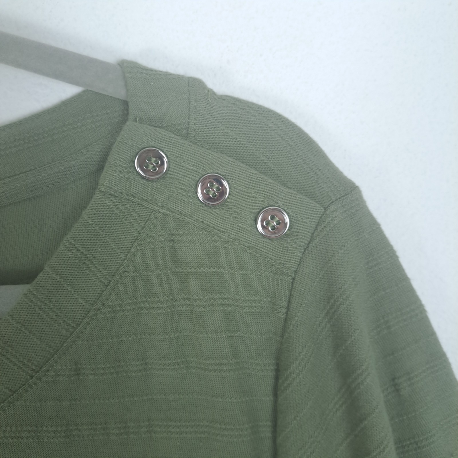 Talbots Plus Textured Stripe Button Shoulder Tuni… - image 4