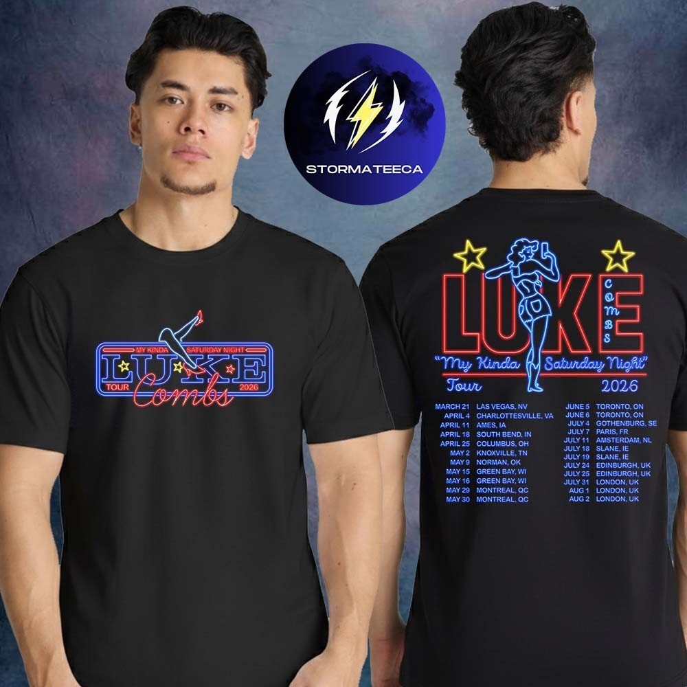 Luke Combs Merch My Kinda Saturday Night Tour 2026 Neon Tour Dates T-Shirt