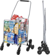 Grocery Shopping Cart, 45L Stair Climbing Shopping Cart with 360  Rolling Swivel